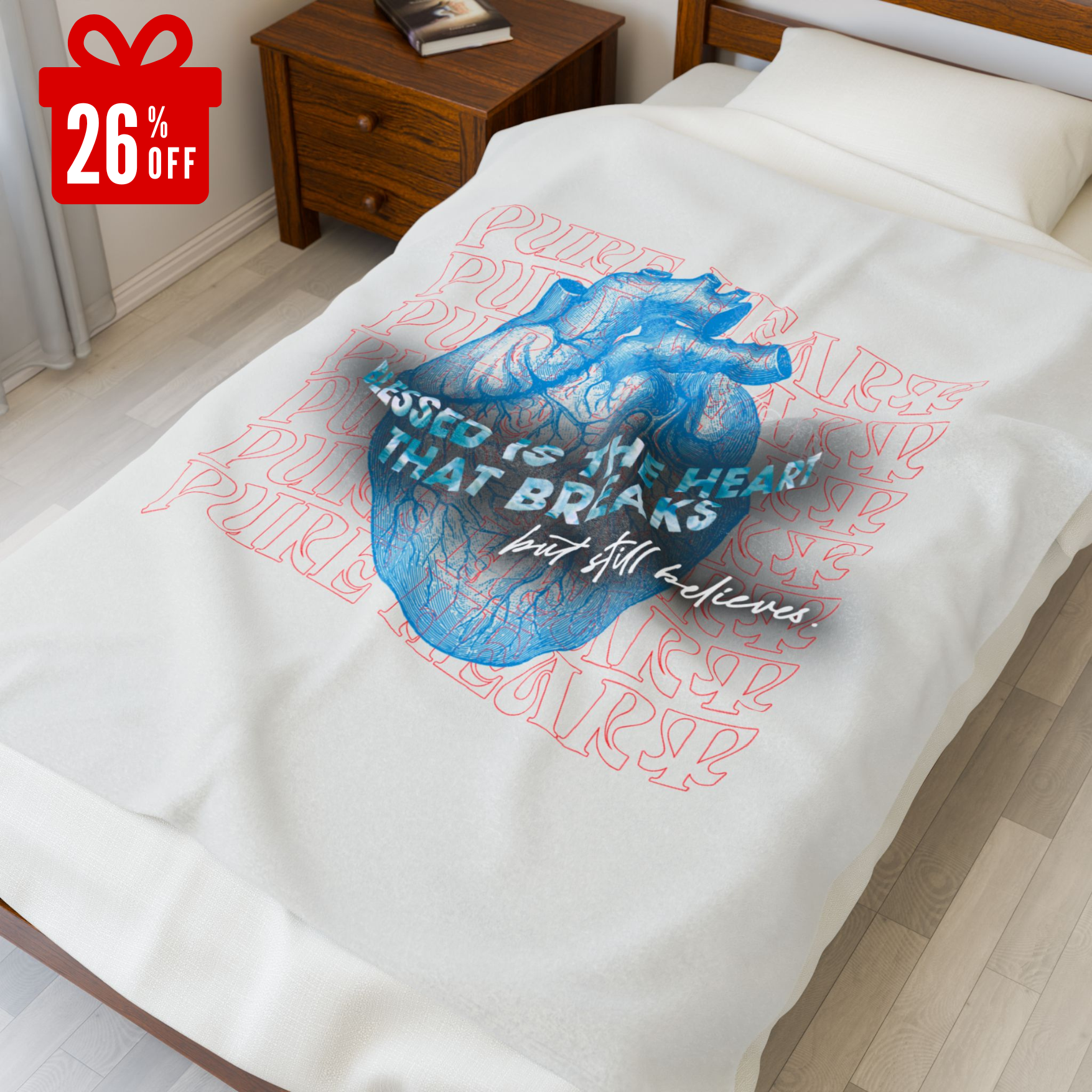 Blessed Heart Throw Blanket | Personalized