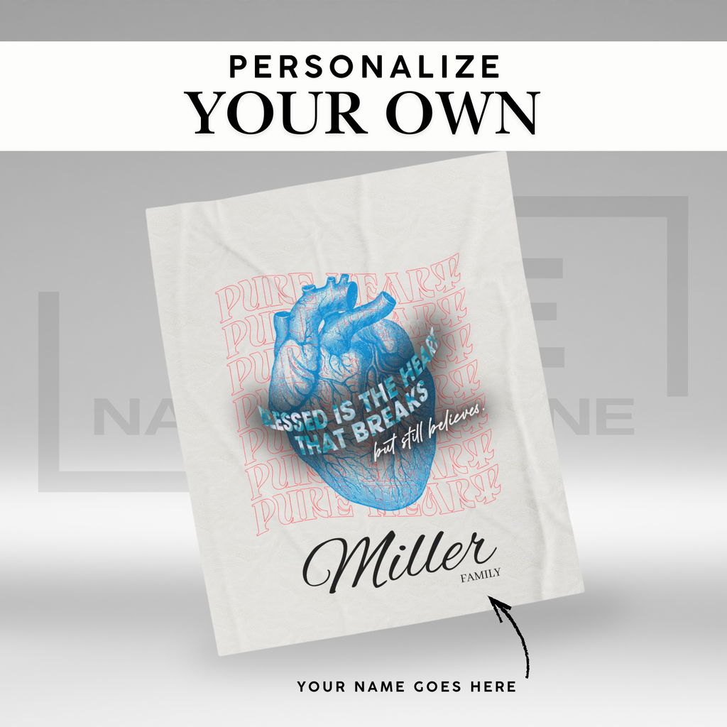 Blessed Heart Throw Blanket | Personalized