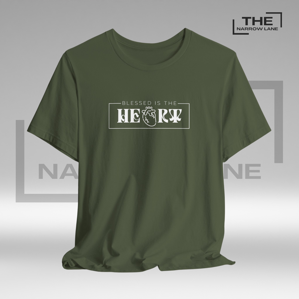 The Narrow Lane Military green
Christian shirt "Blessed is the Heart" – faith-inspired gift for spiritual growth 