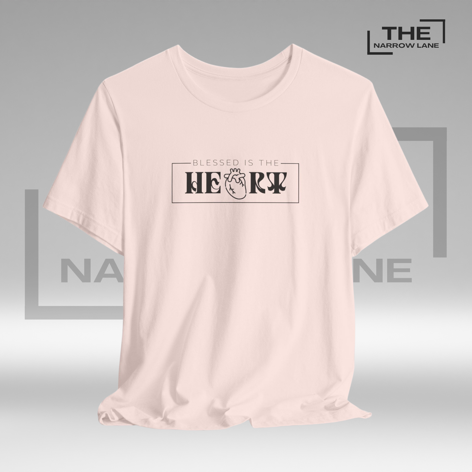 The Narrow Lane Pink Christian shirt "Blessed is the Heart" – faith-inspired gift for spiritual growth 