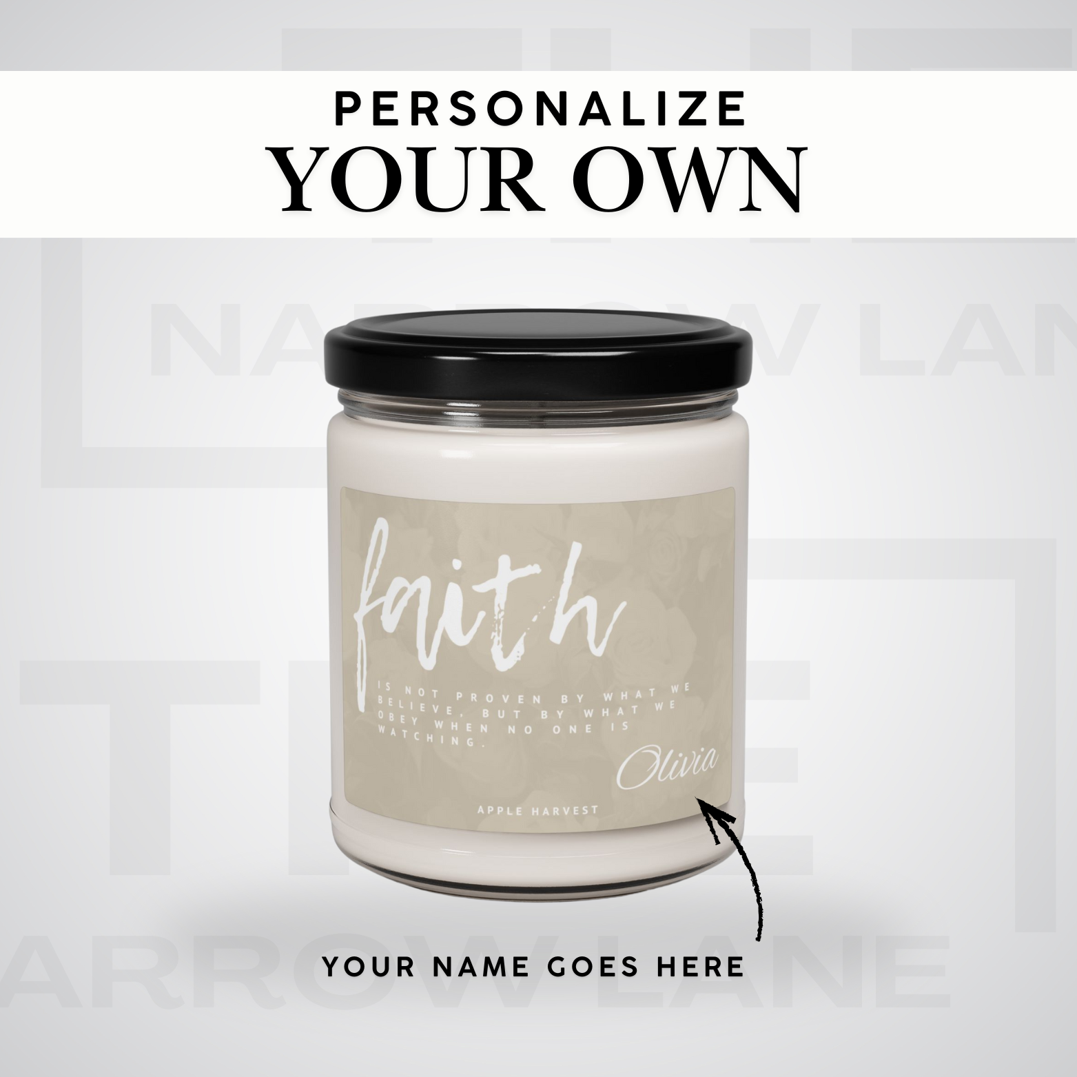Faith Scented Soy Candle 9oz | Personalized