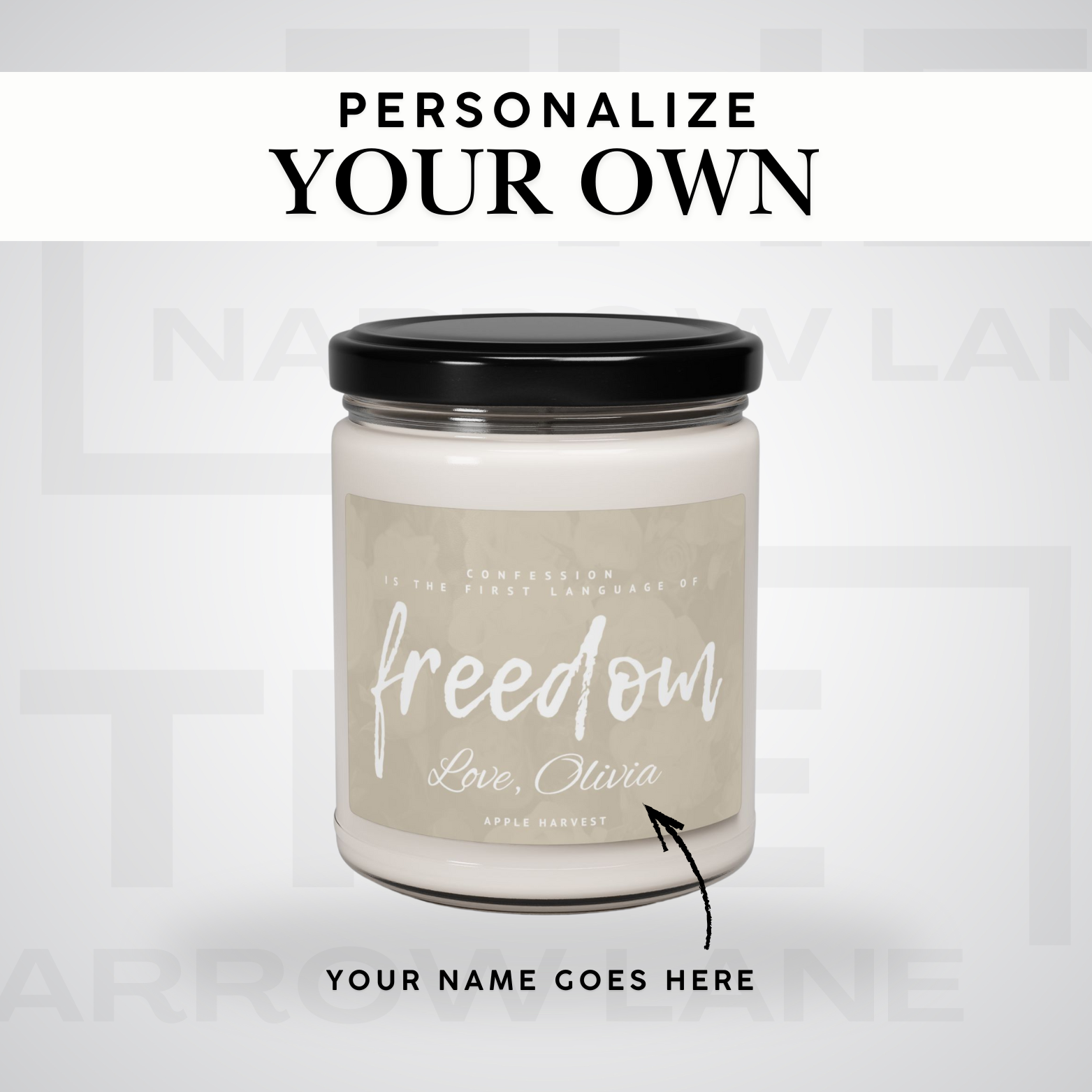 Freedom Scented Soy Candle 9oz | Personalized