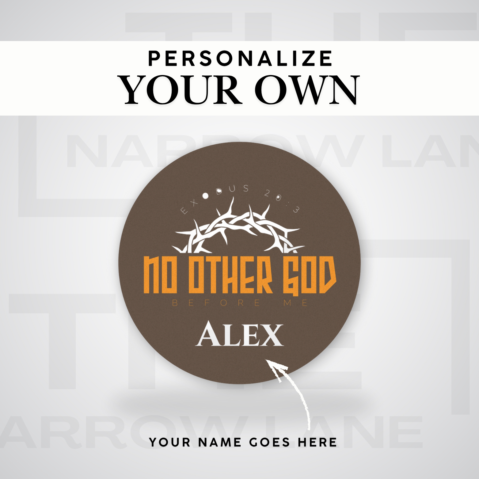 No Other God Cork Back Coaster