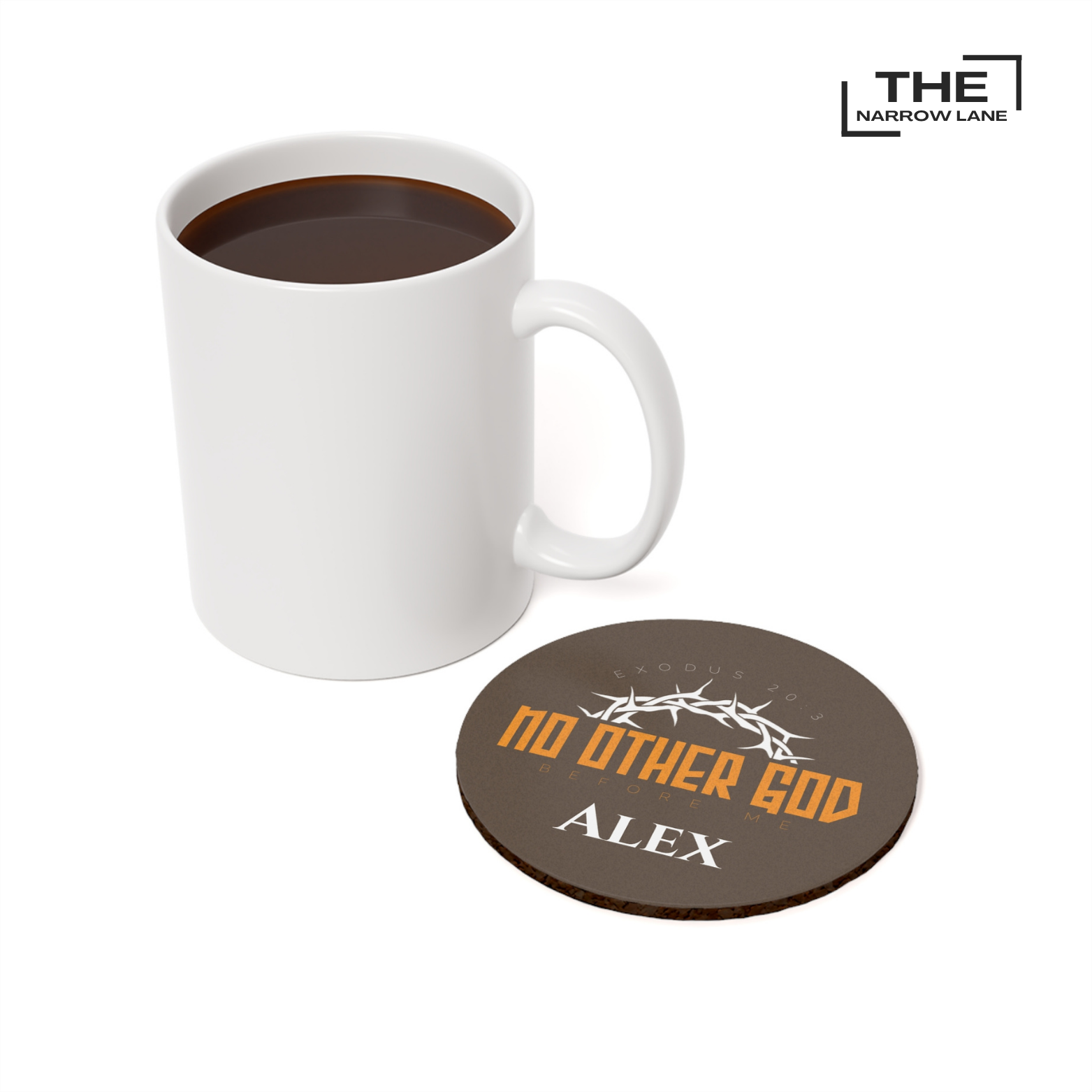 No Other God Cork Back Coaster