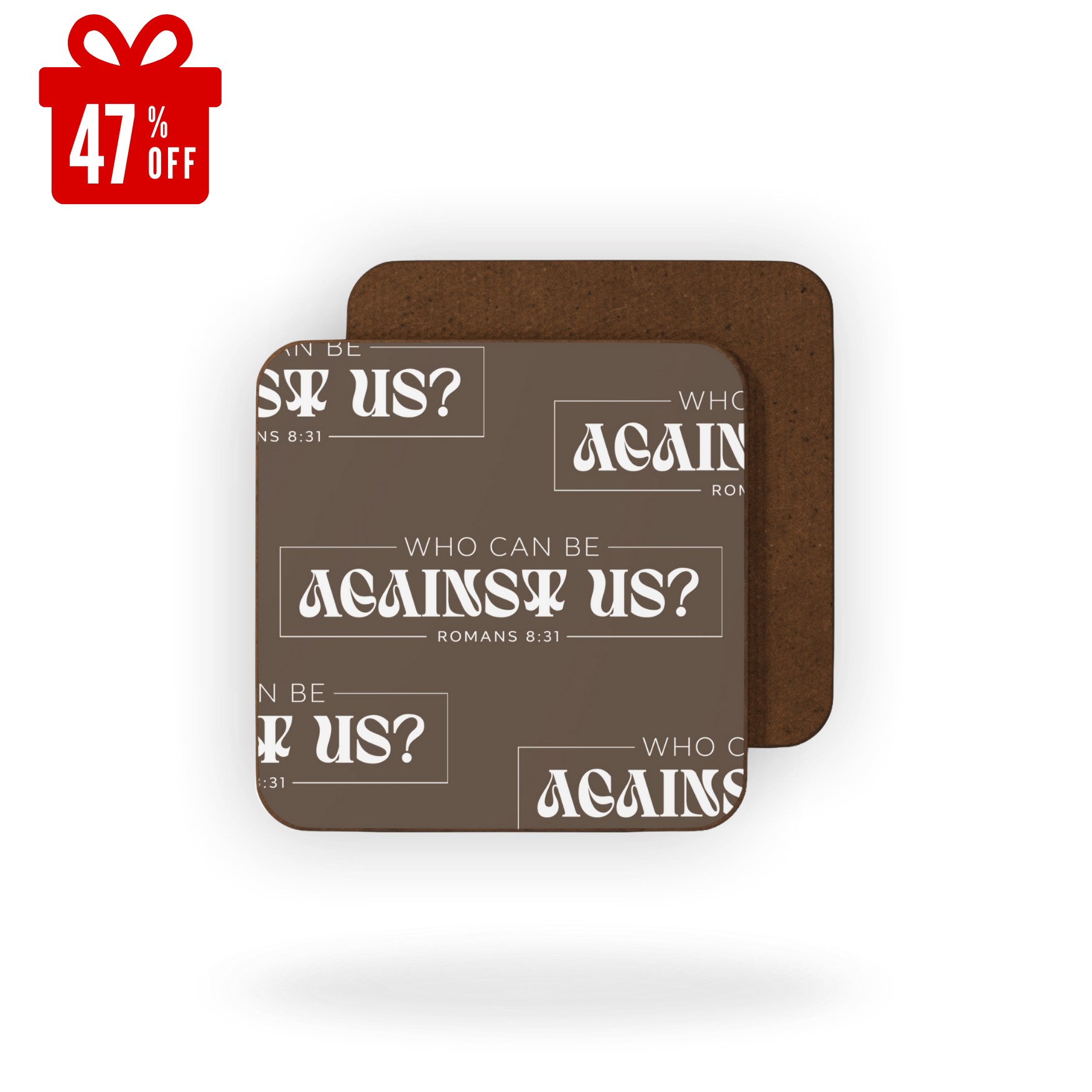 God Is With Us Rustic Hardboard Coaster