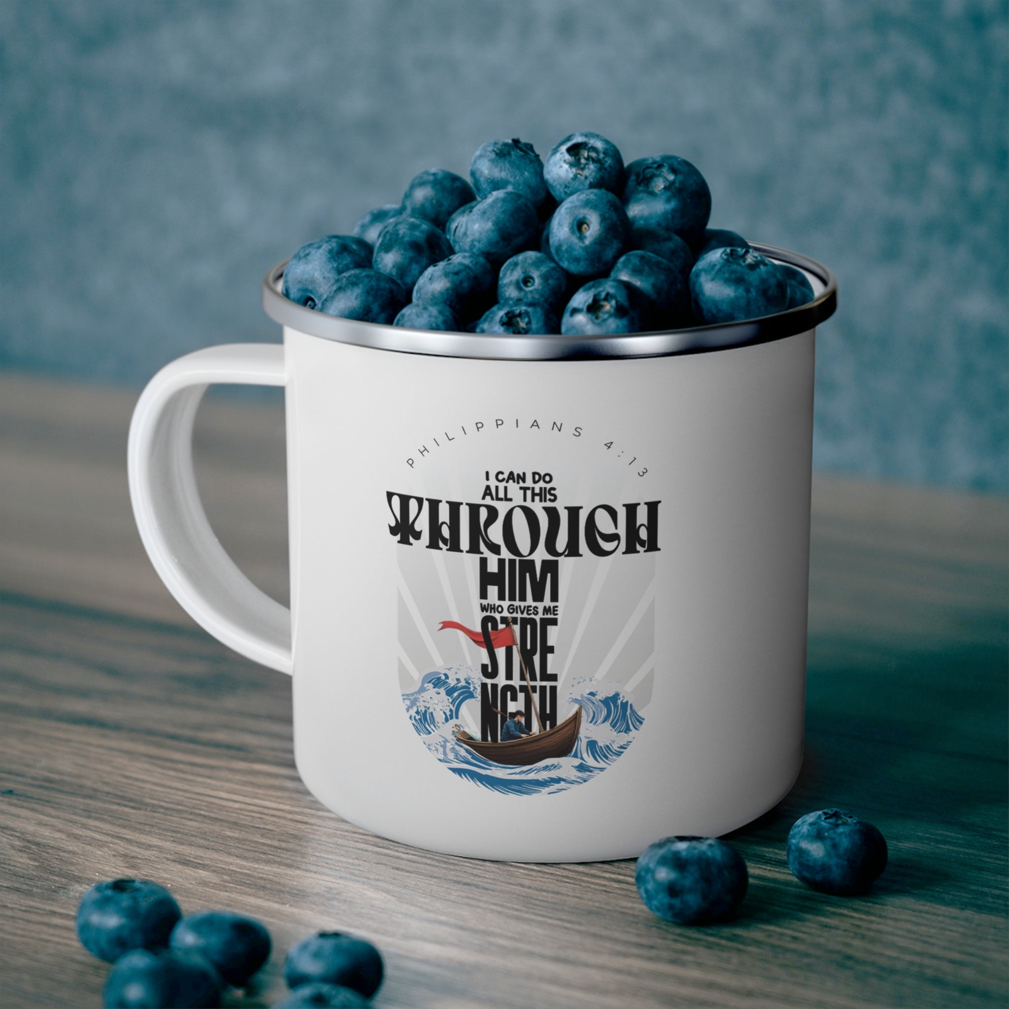 I Can Do All Things Us Enamel Mug | Personalized