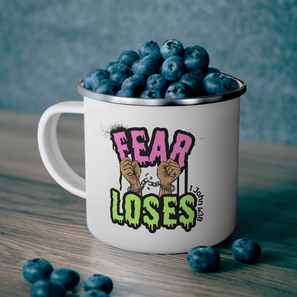 Fear Loses Enamel Mug | Personalized