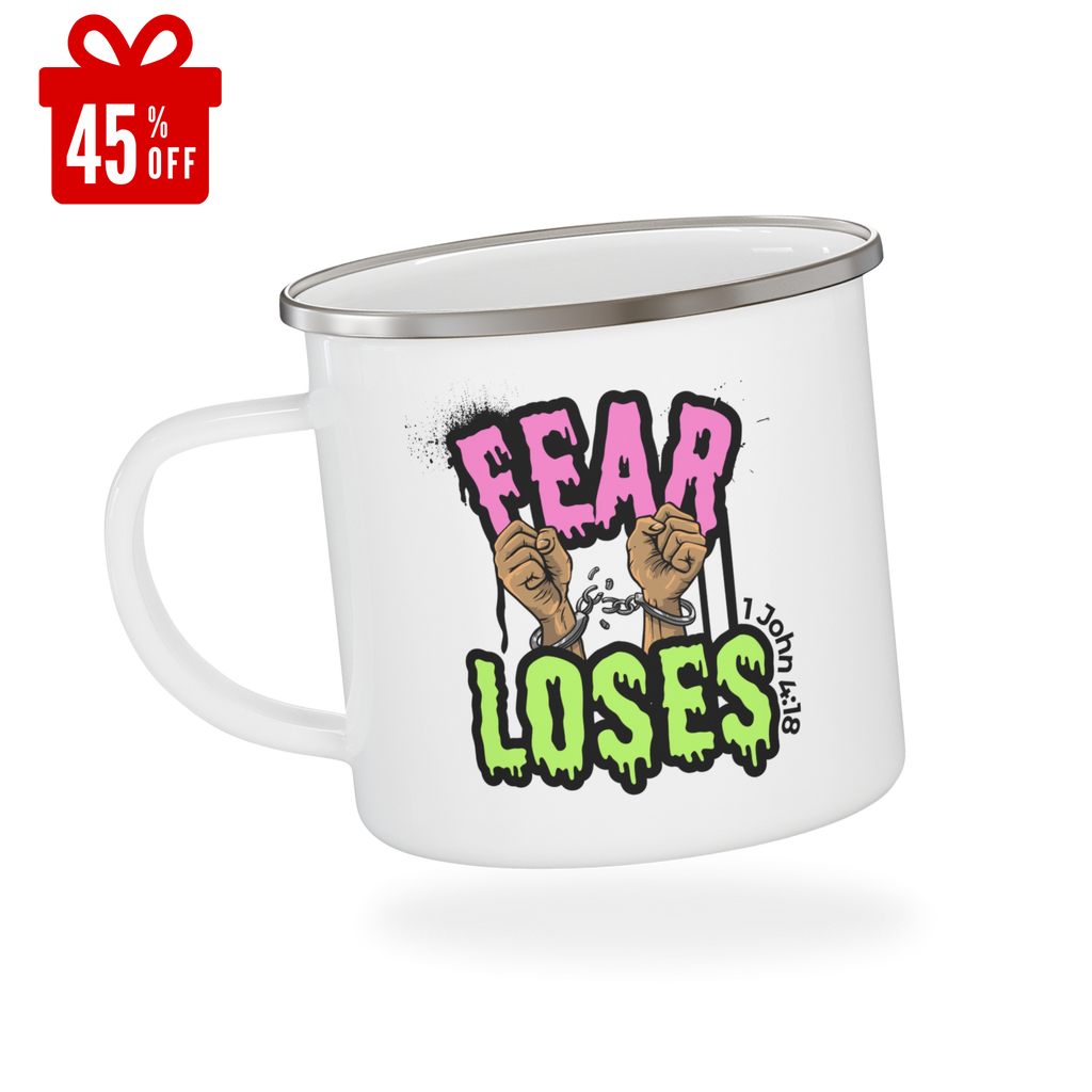 Fear Loses Enamel Mug | Personalized