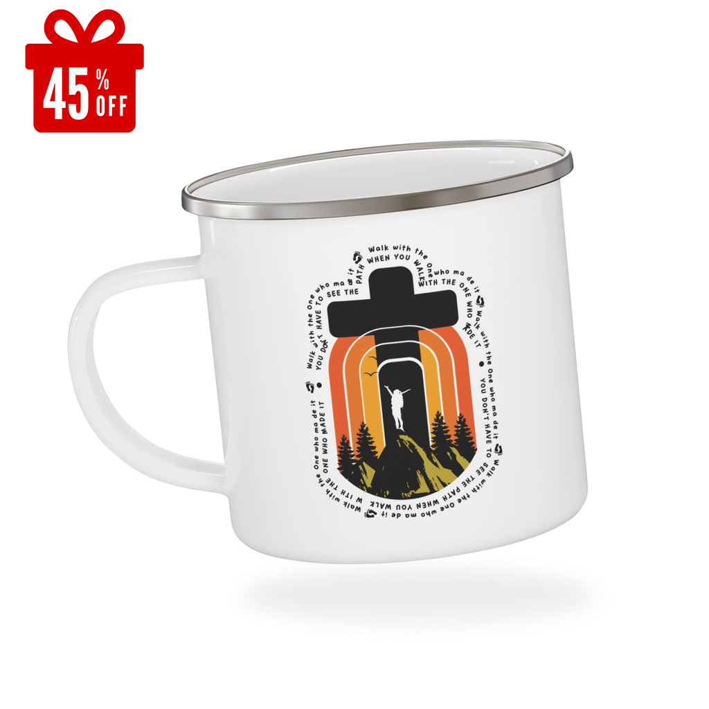Walk In Faith Enamel Mug | Personalized