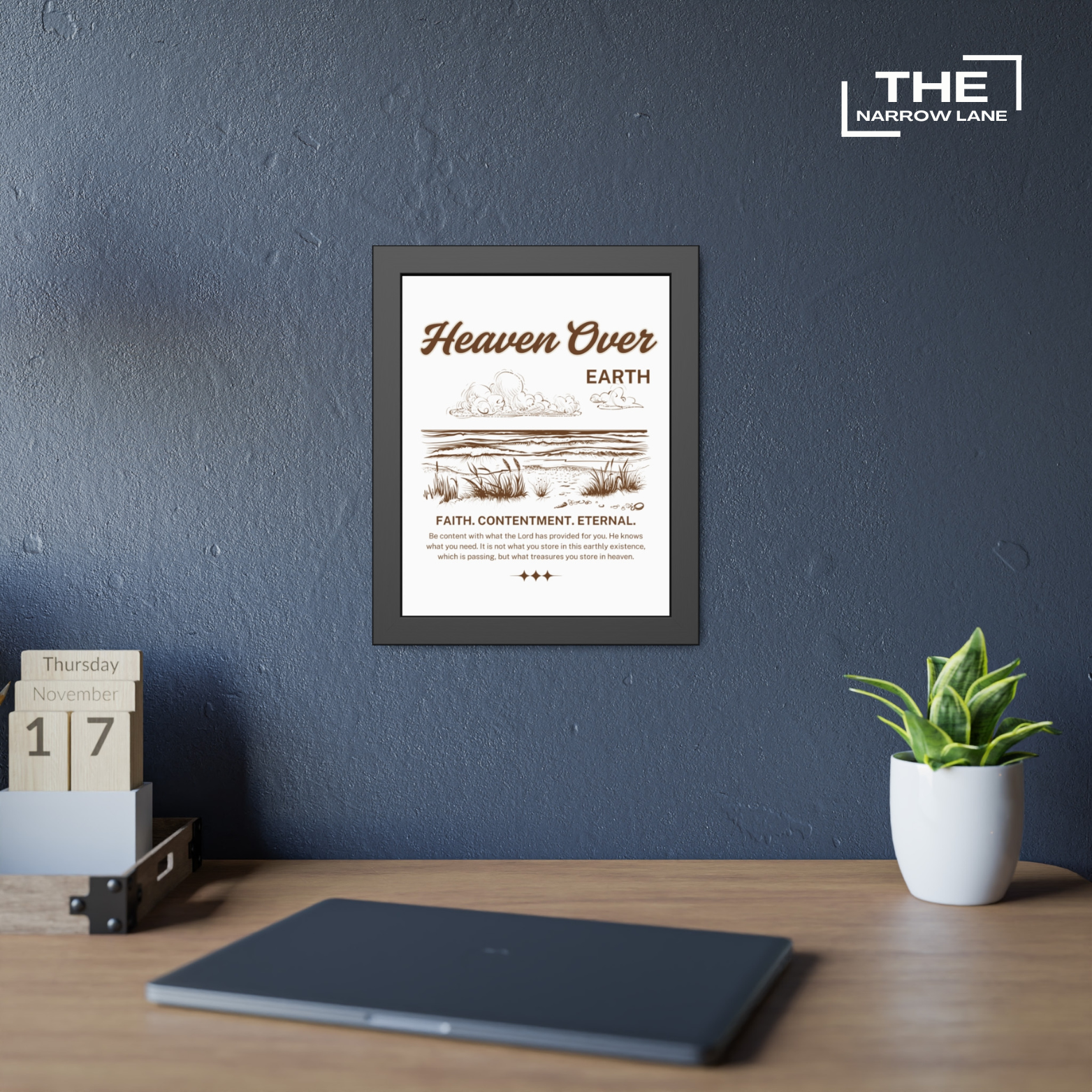 Inspirational Framed Poster | Bible Verse Wall Decor