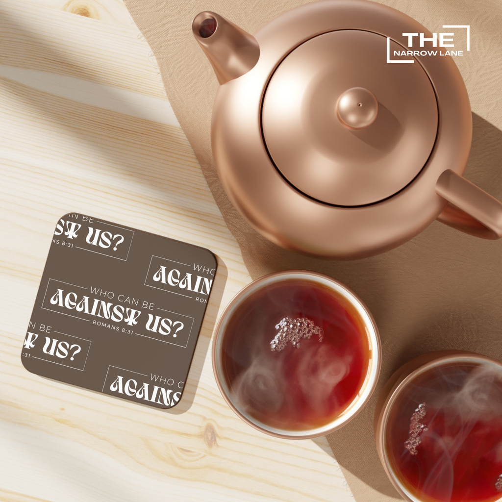 God Is With Us Rustic Hardboard Coaster