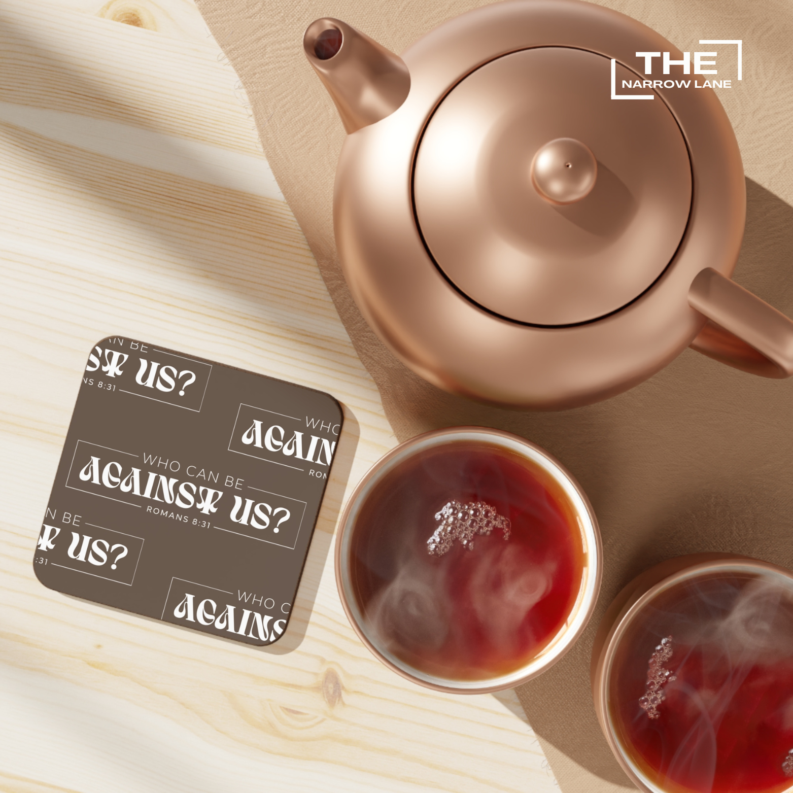 God Is With Us Rustic Hardboard Coaster