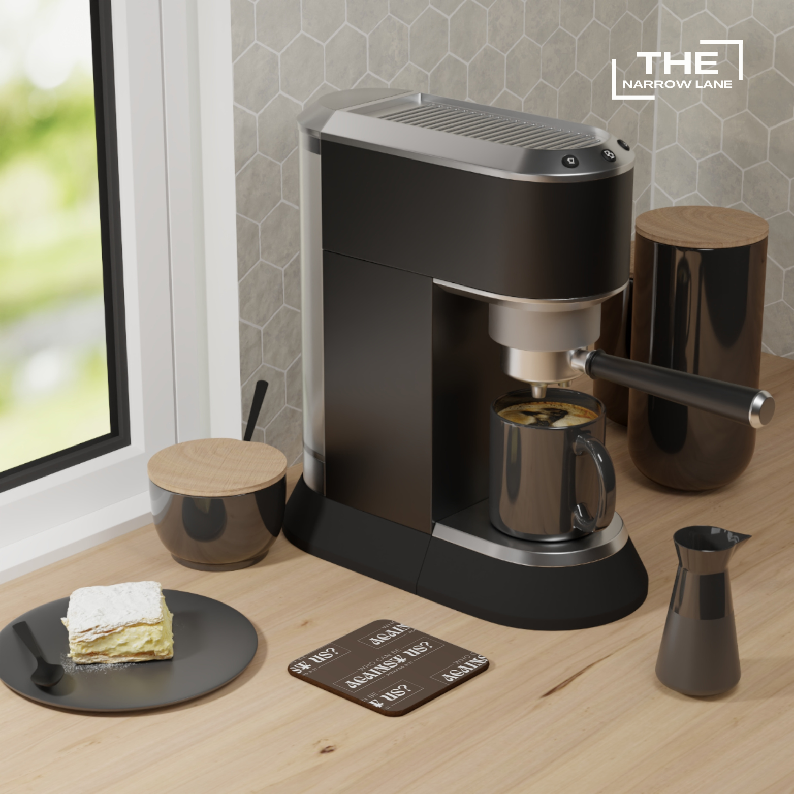 God Is With Us Rustic Hardboard Coaster