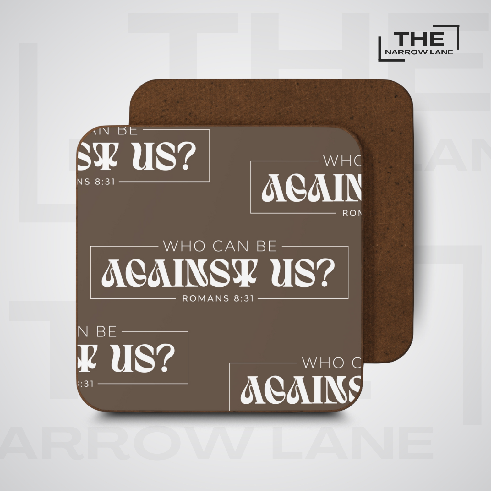 God Is With Us Rustic Hardboard Coaster