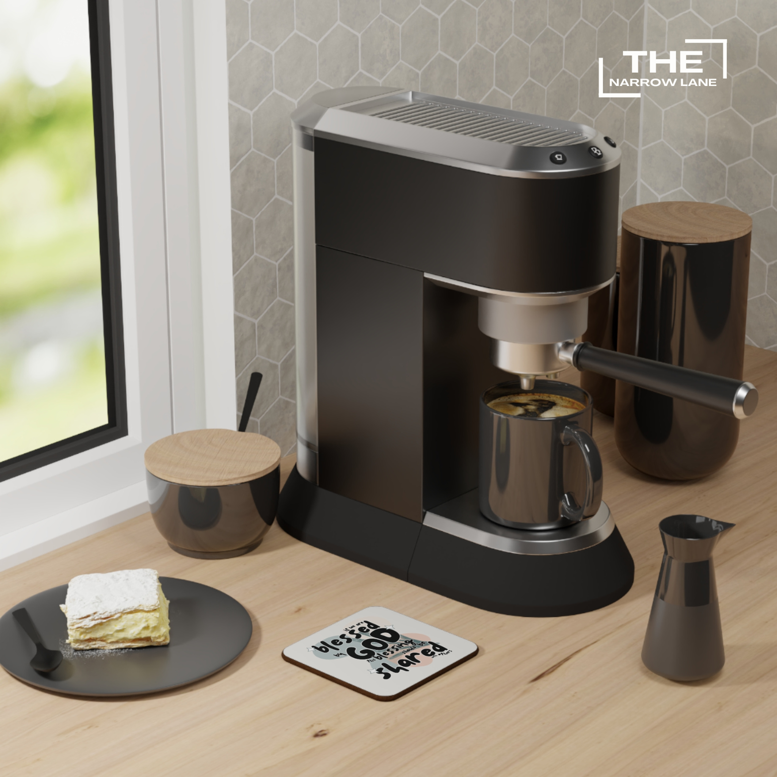 Blessed Heart Rustic Hardboard Coaster