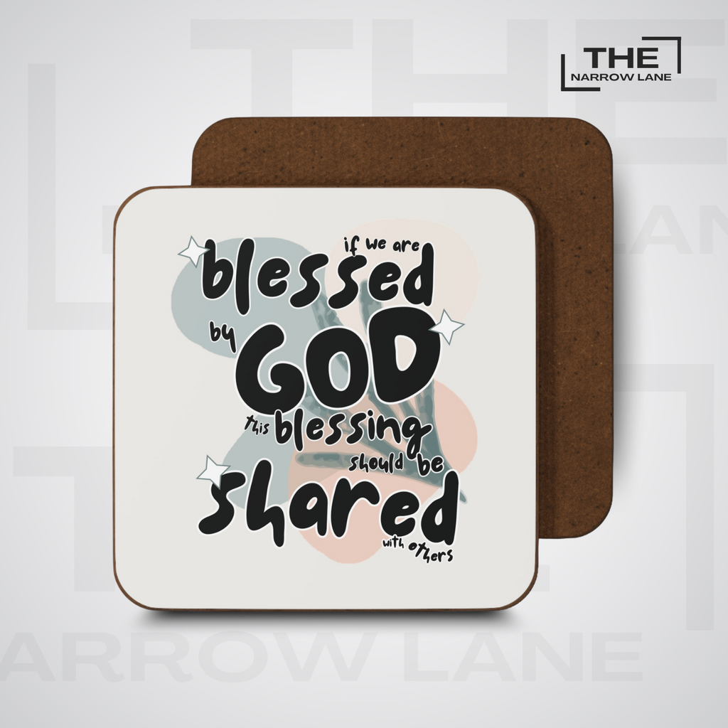 Blessed Heart Rustic Hardboard Coaster