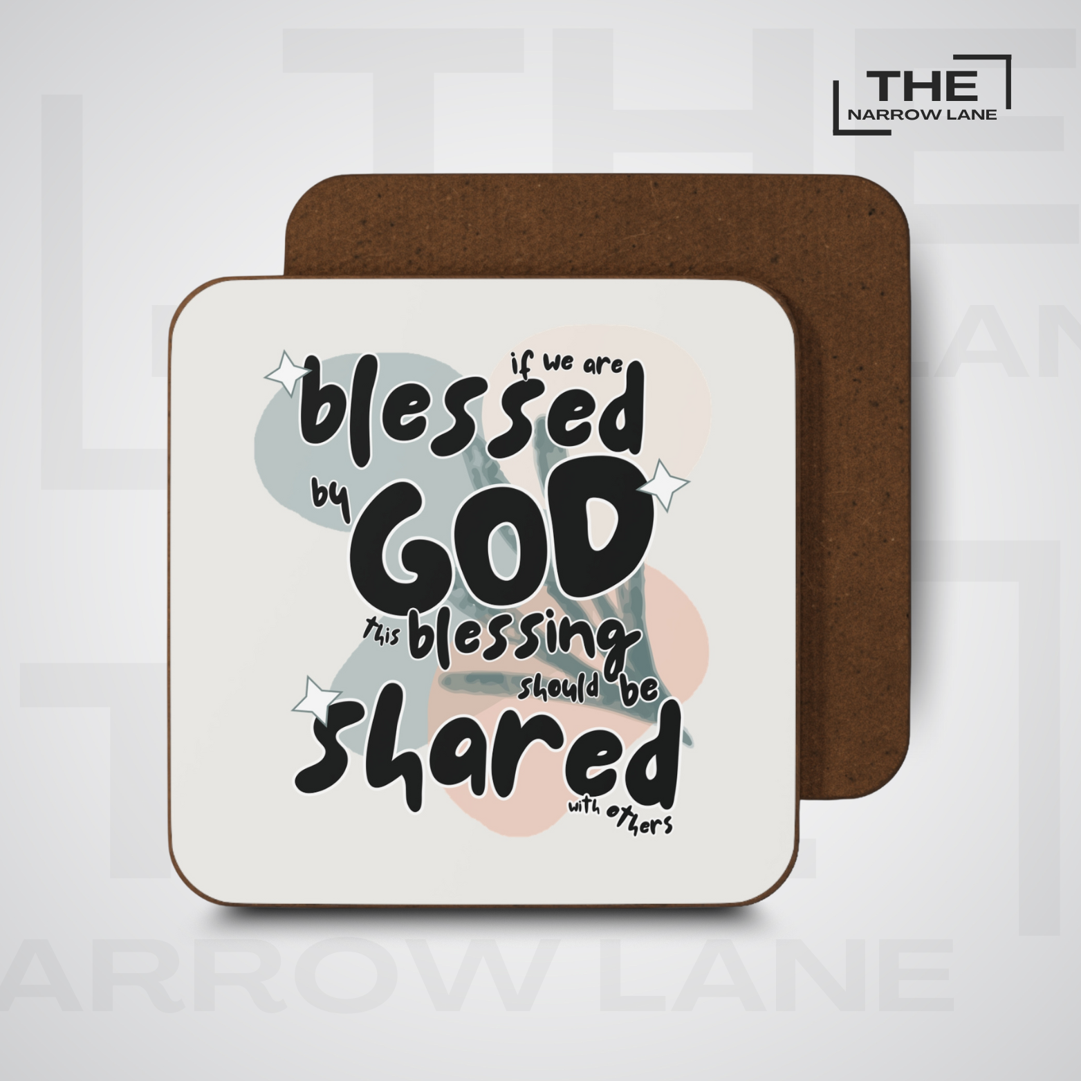 Blessed Heart Rustic Hardboard Coaster