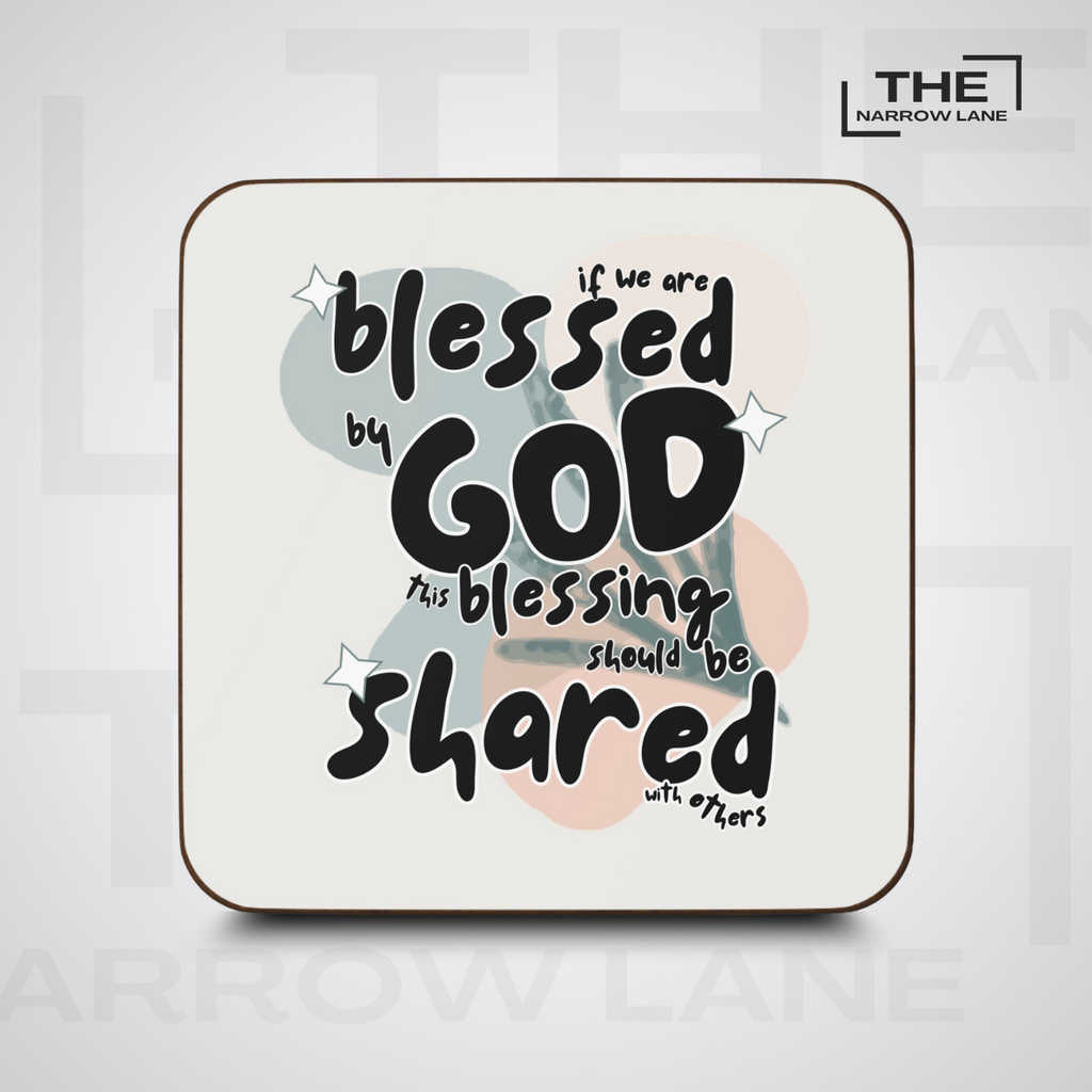Blessed Heart Rustic Hardboard Coaster