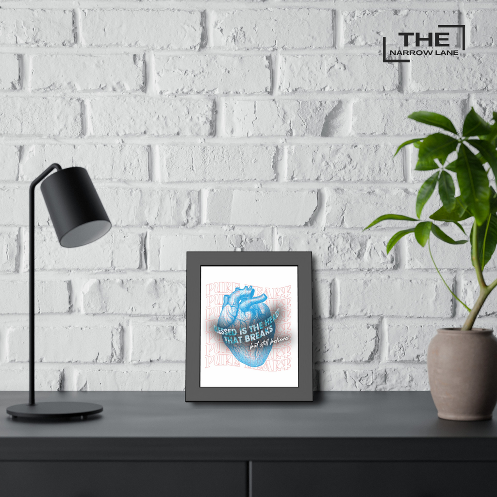 A photo of Blessed Heart, an inspirational bible Verse Wall Art Decor for Home.