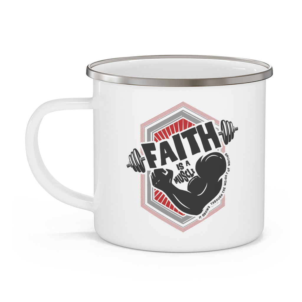 Faith Is A Muscle Enamel Mug | Personalized