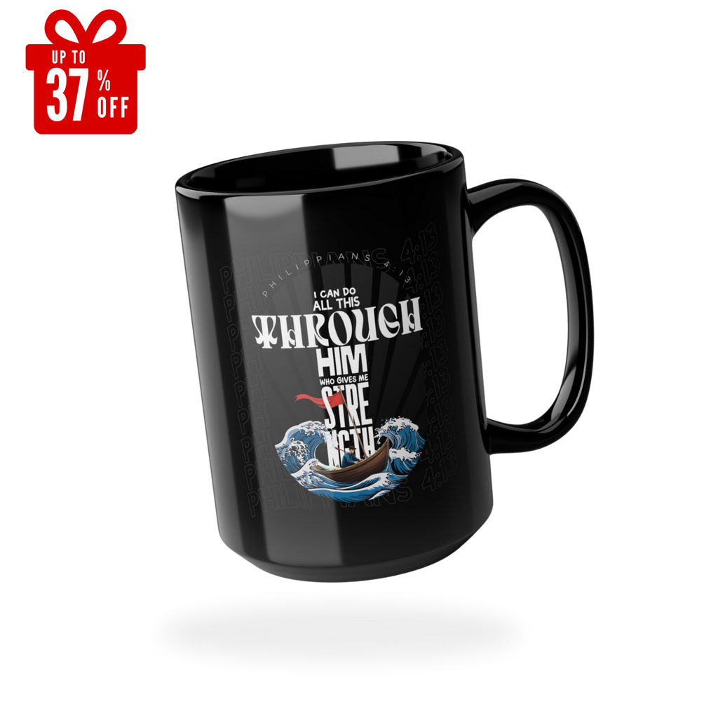 I Can Do All Things Black Ceramic Mug