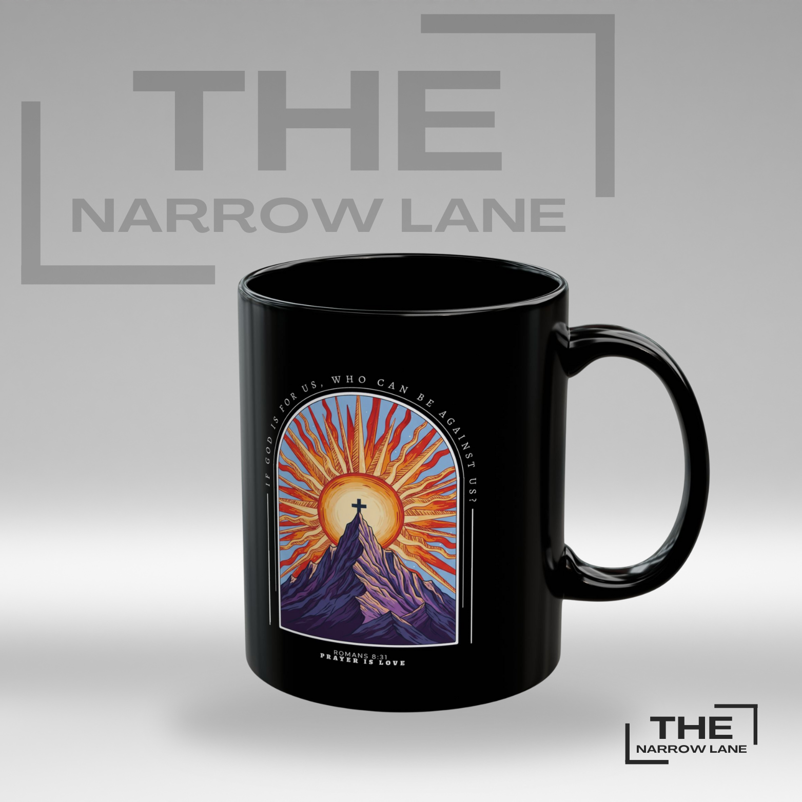 God Is With Us Black Ceramic Mug