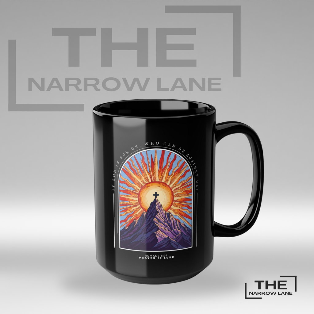 God Is With Us Black Ceramic Mug