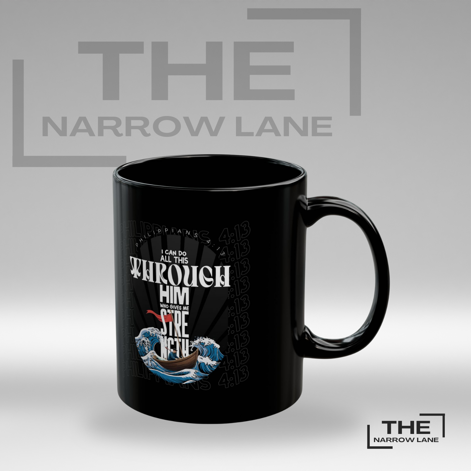 I Can Do All Things Black Ceramic Mug