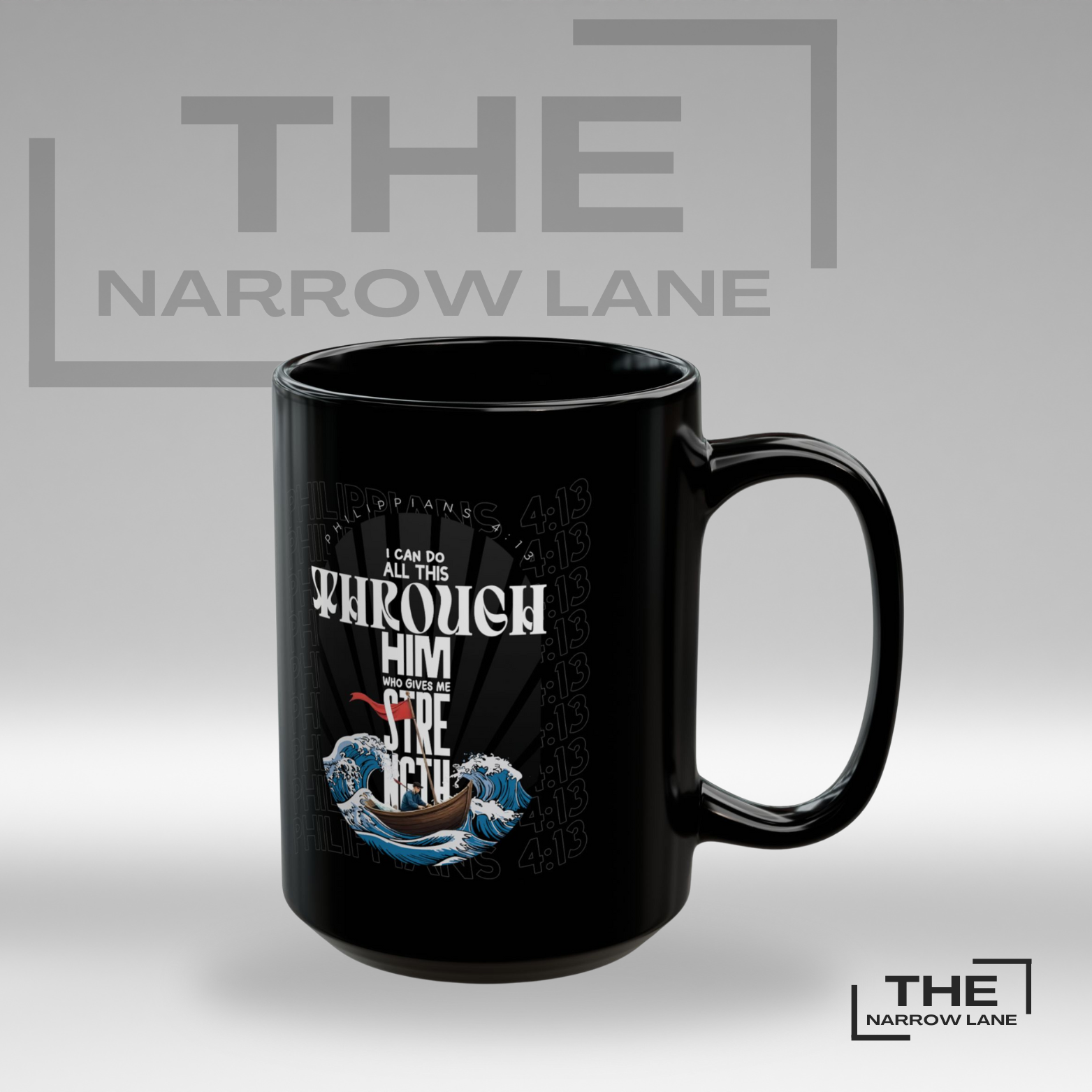 I Can Do All Things Black Ceramic Mug