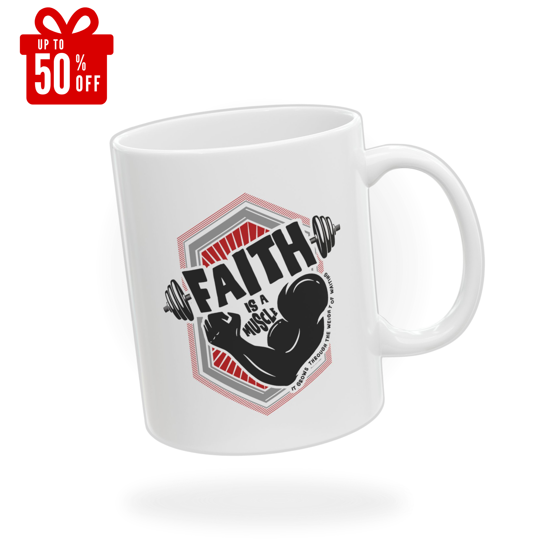 Faith Is A Muscle White Ceramic Mug | Personalized