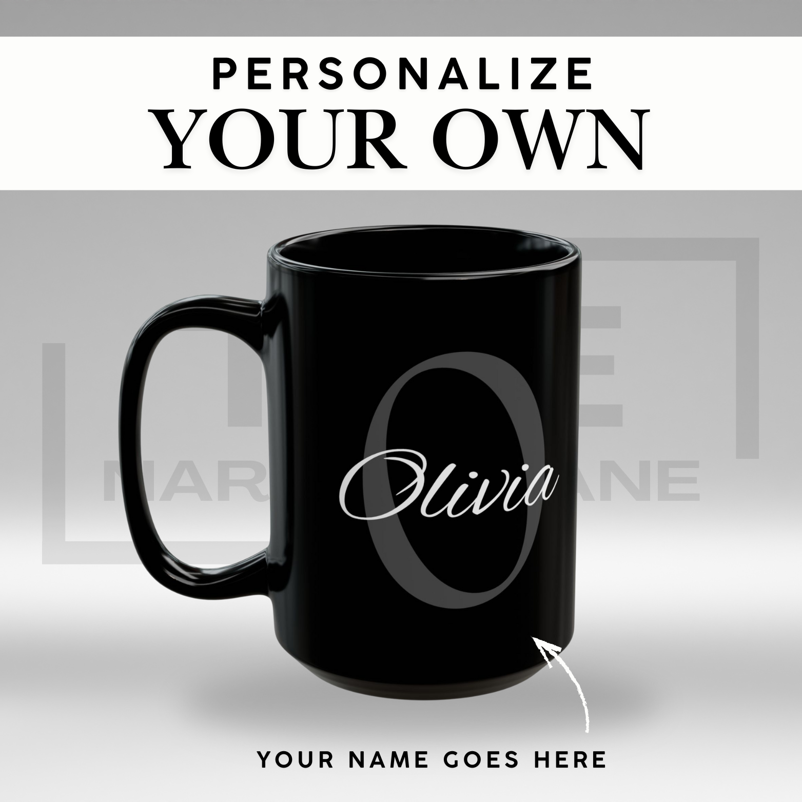 God Is With Us Black Ceramic Mug