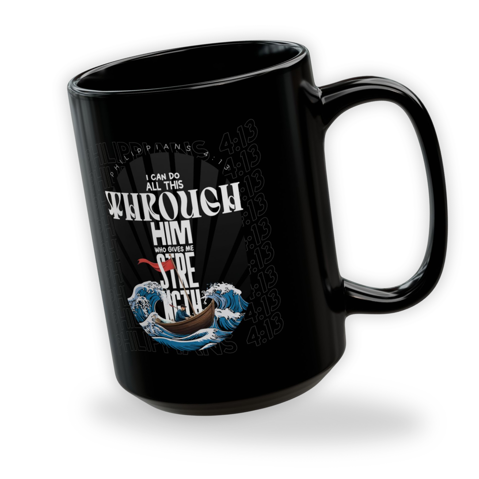 I Can Do All Things Black Ceramic Mug