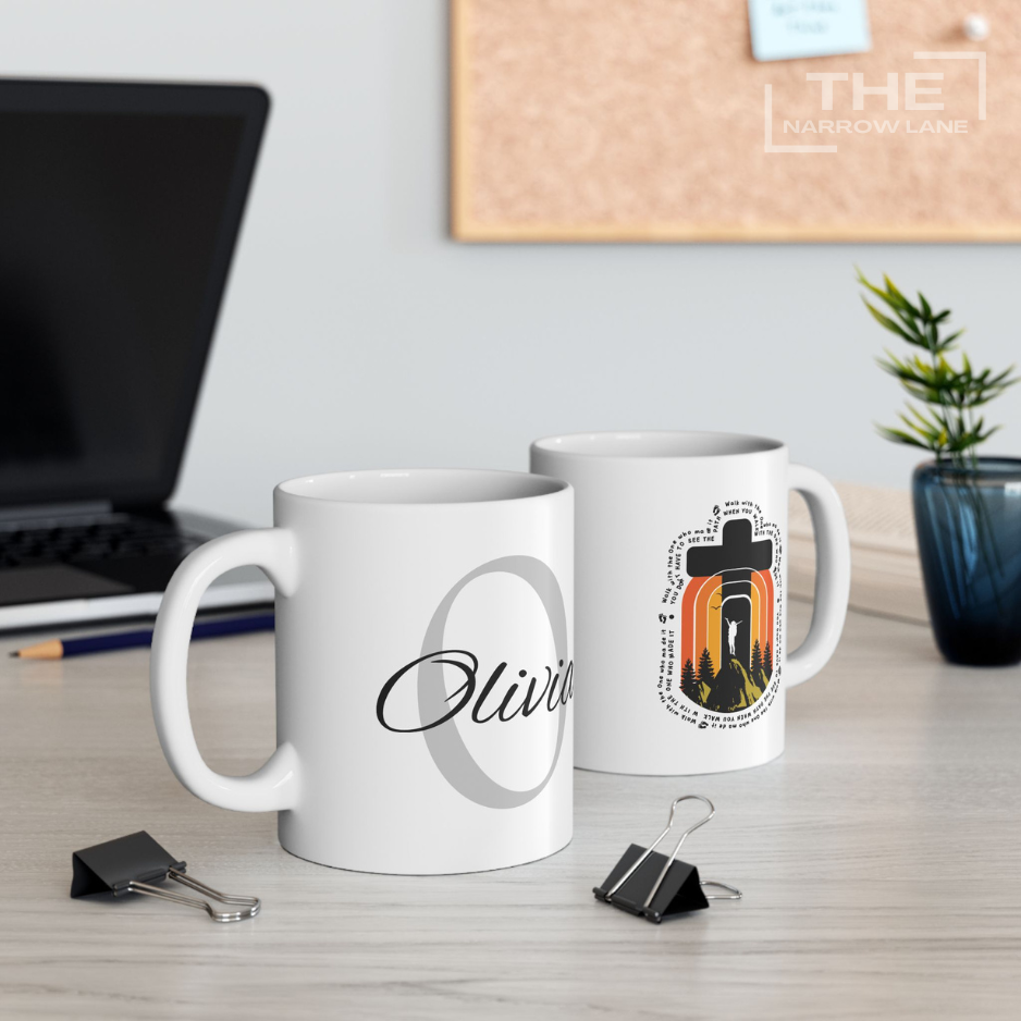 Walk in Faith White Ceramic Mug | Personalized