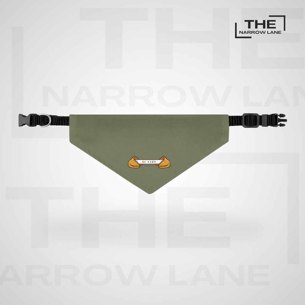 Be Kind Pet Bandana Collar Olive Green | Luke 6:31