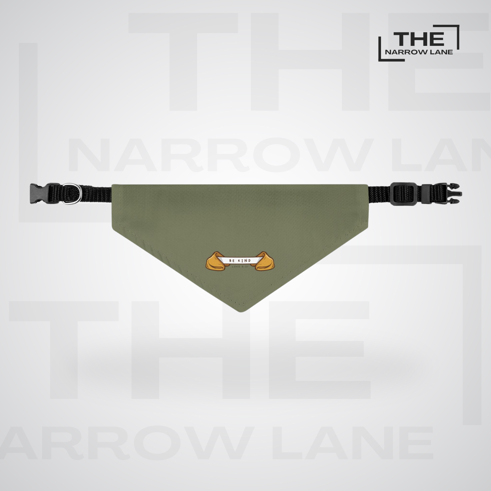 Be Kind Pet Bandana Collar Olive Green | Luke 6:31