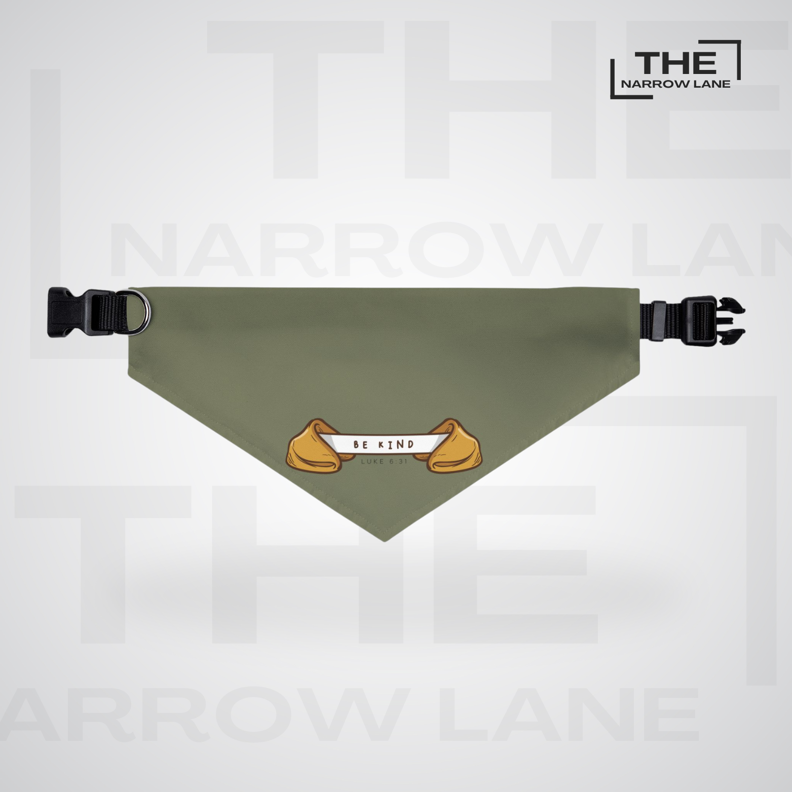 Be Kind Pet Bandana Collar Olive Green | Luke 6:31