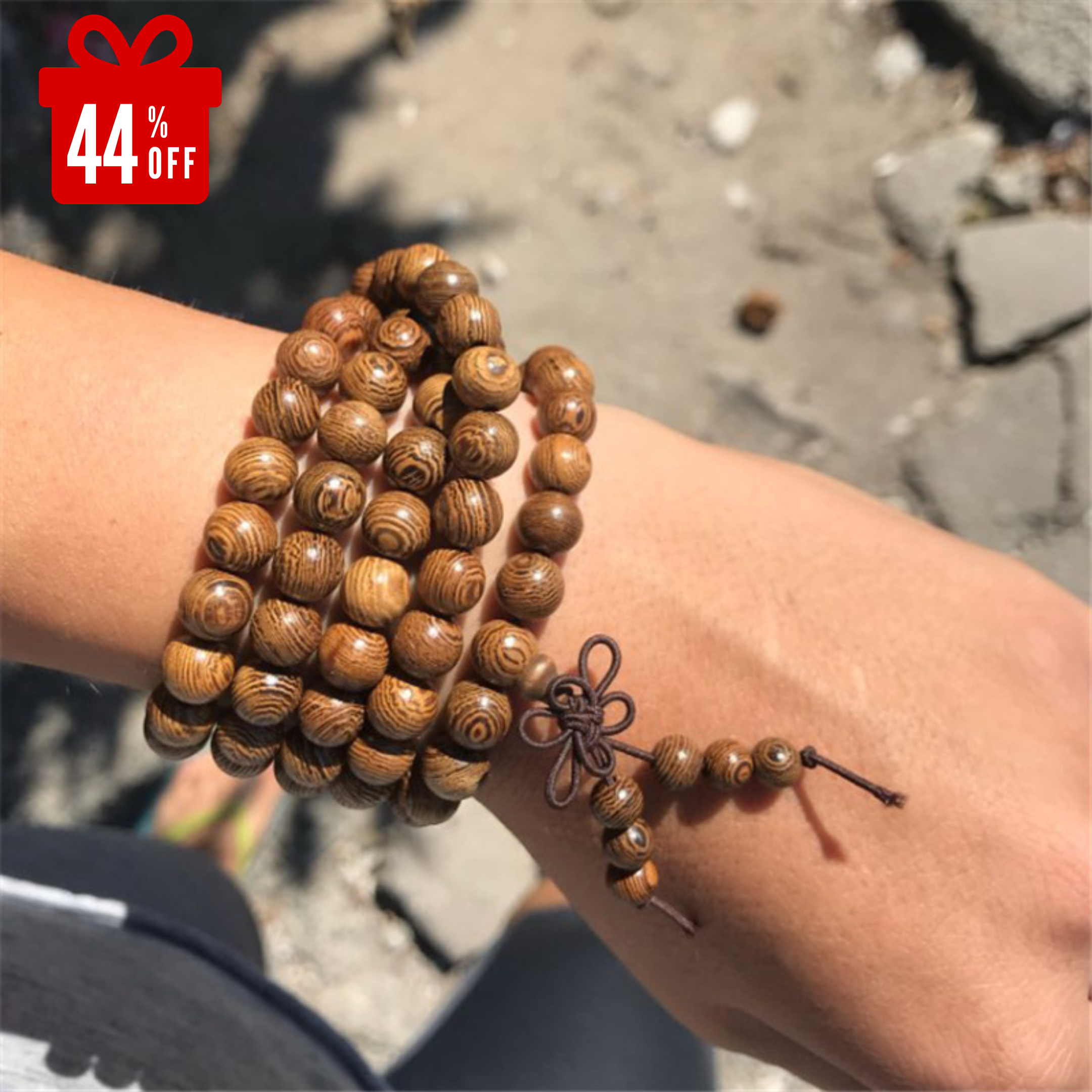 108 Bead Wooden Rosary Bracelet | Faith & Prayer Bracelet